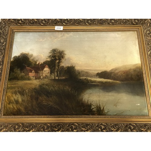 3032 - PAIR OF OILS DEPICTING RURAL SCENES INDISTINCTLY SIGNED