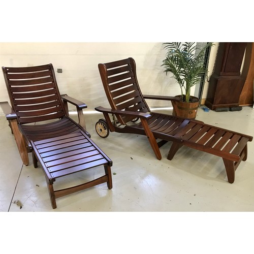 1543 - PR. VERY STYLISH AND WONDERFUL QUALITY LATE CENTURY STEAMER RECLINERS MADE IN FRANCE BY TRICONFORT A... 