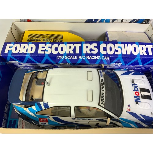 92 - TAMIYA FORD ESCORT RS COSWORTH SCALE RADIO CONTROL HIGH PERFORMANCE RACING CAR 1:10, BOXED, CONTENTS... 