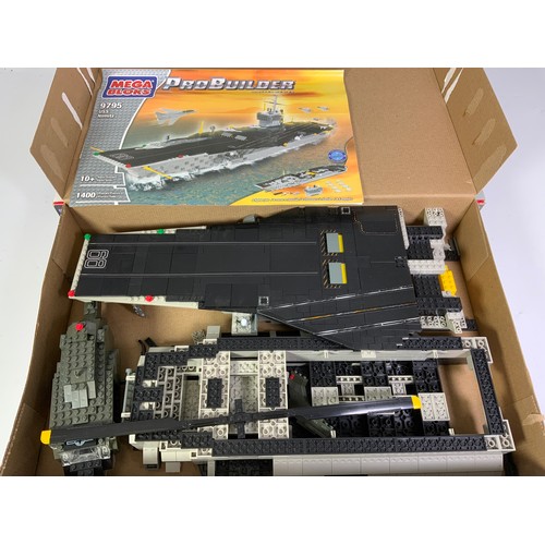 101 - MEGA BLOKS PRO BUILDER MASTER SERIES 9795 USS NIMITZ AND MEGA BLOKS 6001 STRUXX SIZE IT UP, BOXED, U... 