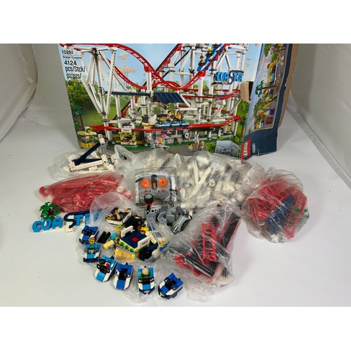 122 - LEGO CREATOR 10261 ROLLER COASTER, BOXED, UNSEALED AND CONTENTS UNCHECKED, BOX VERY PLAYWORN TO ONE ... 