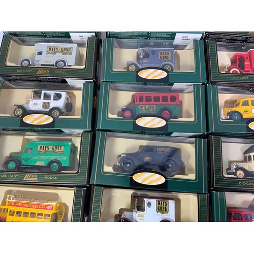 340 - LLEDO 24 GREEN BOXED COLLECTORS CLUB MODELS, VANS, CARS ETC