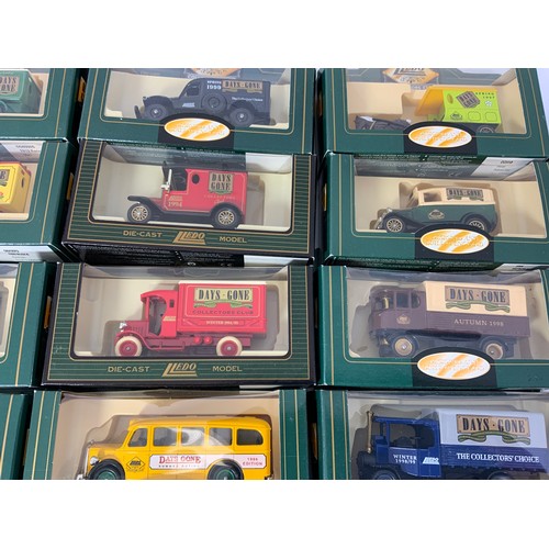 340 - LLEDO 24 GREEN BOXED COLLECTORS CLUB MODELS, VANS, CARS ETC