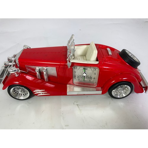 346 - BURAGO MERCEDES BENZ & DECORATIVE SPORTS CAR WITH CLOCK