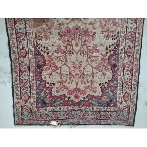 1390 - RED GROUND PRAYER MAT/RUG  APPROX 199CM X 132CM