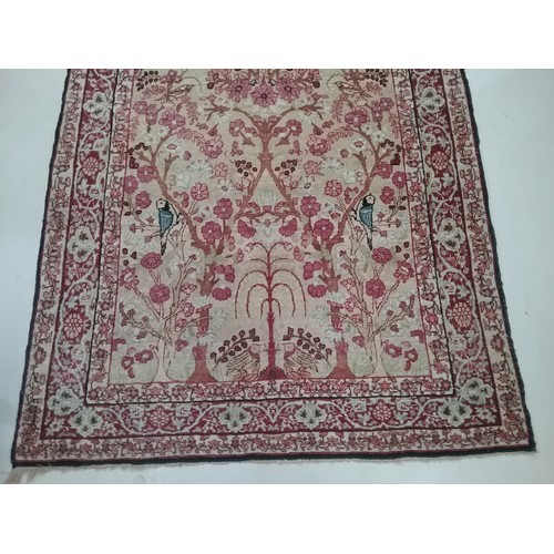 1390 - RED GROUND PRAYER MAT/RUG  APPROX 199CM X 132CM