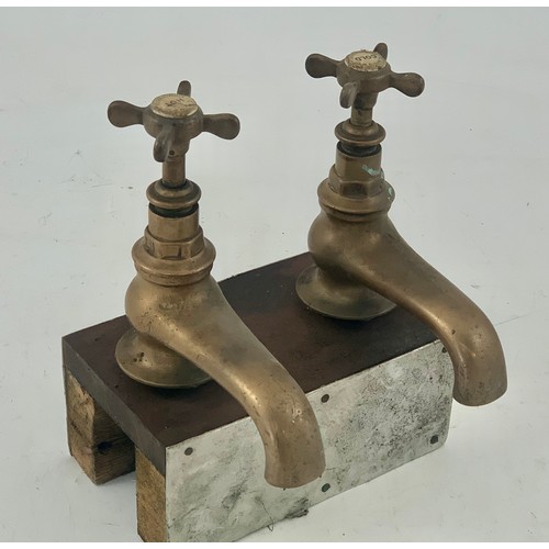 367 - PAIR OF IMPRESSSIVE BRASS TAPS