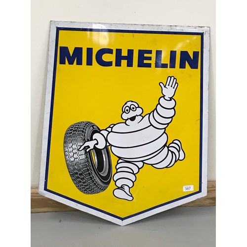 387 - MICHELIN TYRES SIGN APPROX 60 X 72 cms OVERALL