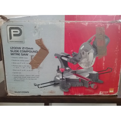 342 - B&Q PERFORMANCE 1200W 210MM SLIDECOMPOUND MITRE SAW