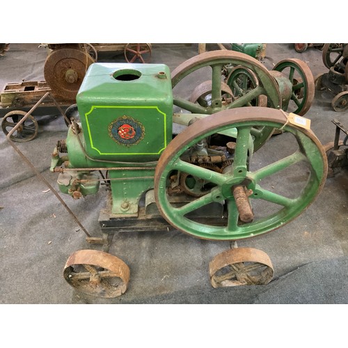 599 - RUSHTON AND HORNSBY SINGLE CYLINDER TWIN FLY WHEEL ENGINE 3 HP