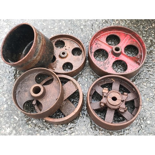 102 - MISC CAST IRON WHEELS