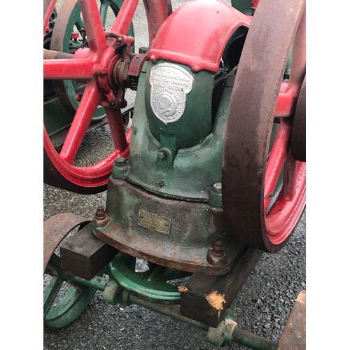 612 - BAMFORD OPEN CRANK SINGLE CYLINDER WITH TWIN FLY WHEEL (with mag) 7016 5.6 BHP 450 RPM PLATE ENGINE ... 