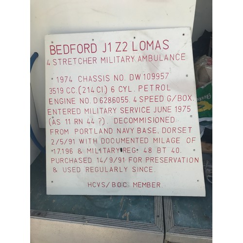 11 - BEDFORD. HISTORIC EX MILITARY AMBULANCE FIRST REGISTERED 10.10.1991 PETROL, KYC599N

The successful ... 