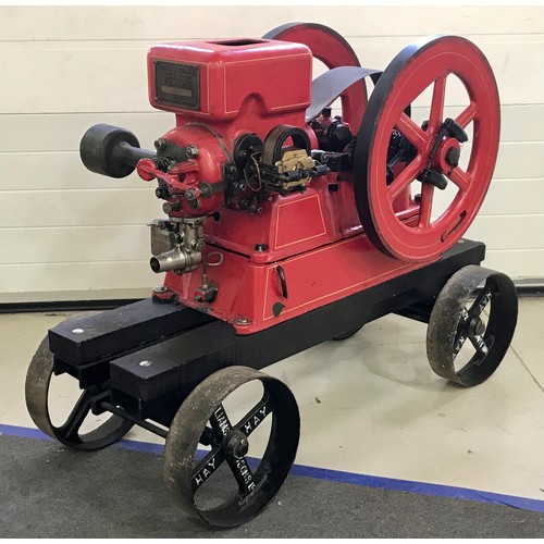 692 - A NELSON BROTHERS LITTLE JUMBO STATIONARY ENGINE SINGLE CYLINDER OPEN CRANK WITH TWIN FLY WHEEL 3 HP... 