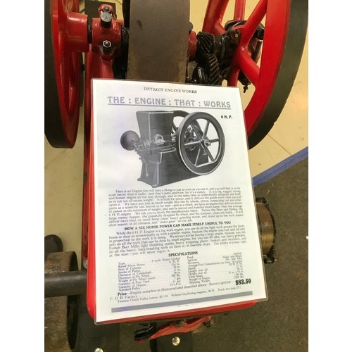 692 - A NELSON BROTHERS LITTLE JUMBO STATIONARY ENGINE SINGLE CYLINDER OPEN CRANK WITH TWIN FLY WHEEL 3 HP... 