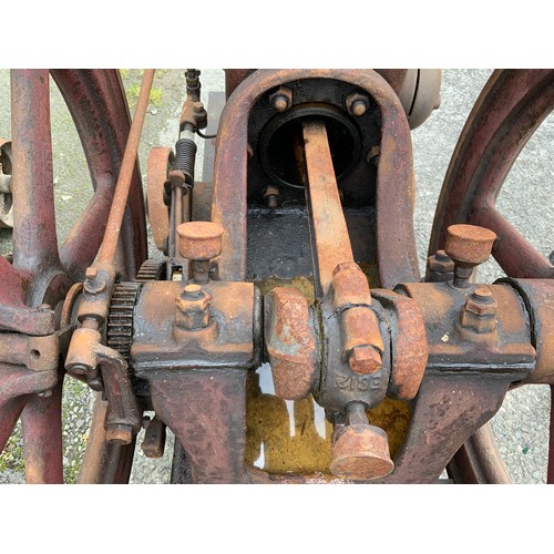 611 - A EVERSON SINGLE CYLINDER OPEN CRANK TWIN FLY WHEEL ENGINE NUMBER 4HP TYPE U 400 RPM