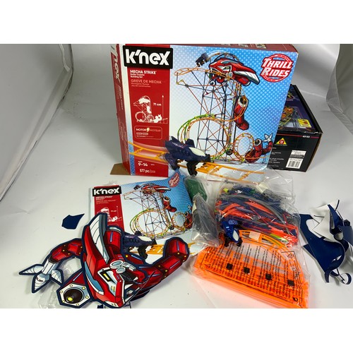 100 - K'NEX MECHA STRIKE ROLLER COASTER BUILDING SET, 18515, UNSEALED, CONTENTS NOT CHECKED & K’NEX SCREAM... 