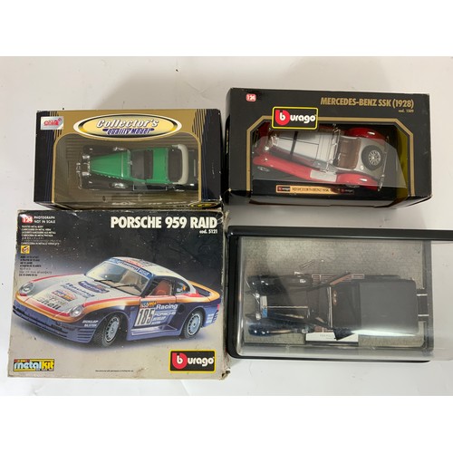 162 - BURAGO, MERCEDES BENZ SSK (1928) 1509 A METAL DIE CAST MODEL ANSON INDUSTRIES, A BURAGO PORSCHE 959 ... 