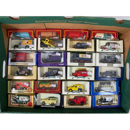 159 - BOX OF LLEDO, CAMEO ASSORTED VANS, CARS AND LORRIES APPROX 24, MODELS