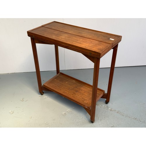 157 - LATE CENTURY TEA TROLLEY WITH FOLD OVER TOP