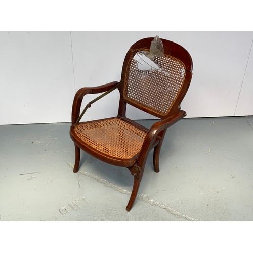 260 - FOLDING CAMPAIGN CHAIR WITH CANED SEAT AND BACK AF