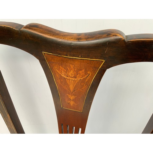 269 - PAIR OF INLAID DINING CHAIRS WITH DROP IN SEATS