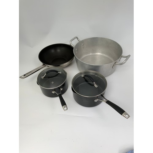 361 - PRESERVE PAN AND VARIOUS SAUCEPANS