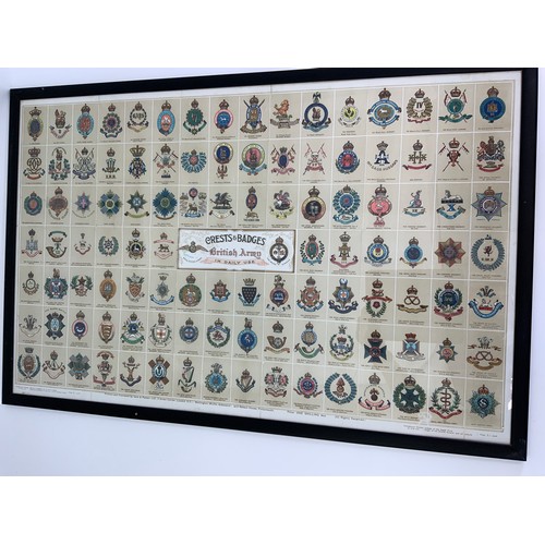 53 - GALE & POLDEN LTD. LONDON, PRINT DEPICTING CRESTS AND BADGES OF THE BRITISH ARMY IN DAILY USE, MOUNT... 