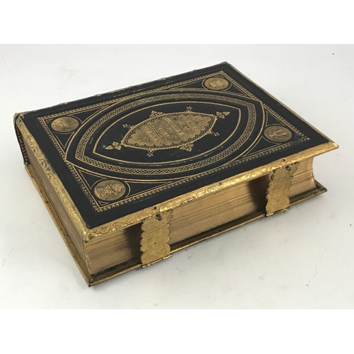 85 - LARGE BIBLE WITH GILT METAL CLASPS