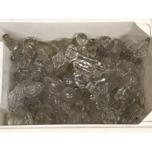 109 - LARGE QTY. MISC. GLASS DECANTER STOPPERS