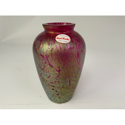 126 - 2 PIECES OF BRIERLEY IRIDESCENT GLASS VASES