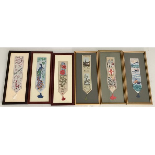 36 - 6 VARIOUS FRAMED CASH'S SILK COMMEMORATIVE BOOKMARKS