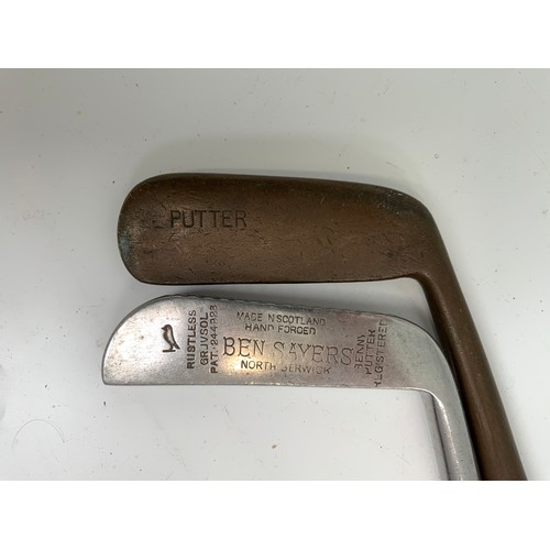 495 - 2 HICKORY SHAFT GOLF CLUBS