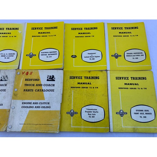 6 - VAUXHALL BEDFORD SERVICE TRAINING MANUALS X 10, INCLUDING BEDFORD SERIES TJ AND TK DIESEL ENGINES, C... 