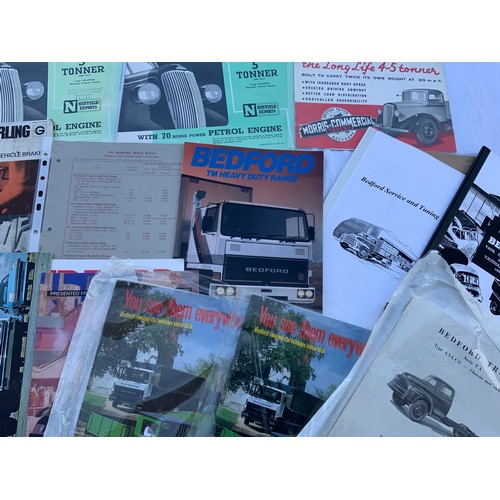 11 - QUANTITY OF PROMOTIONAL BROCHURES FOR AUSTIN TRUCKS, MORRIS COMMERCIAL, BMC, GIRLING, BEDFORD LORRYS... 