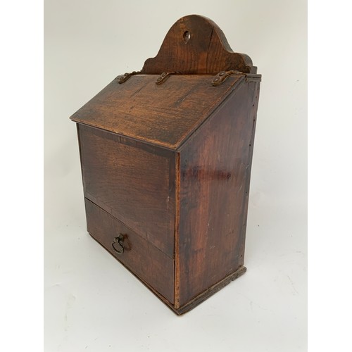 408 - OAK CANDLE BOX WITH HINGED COVER