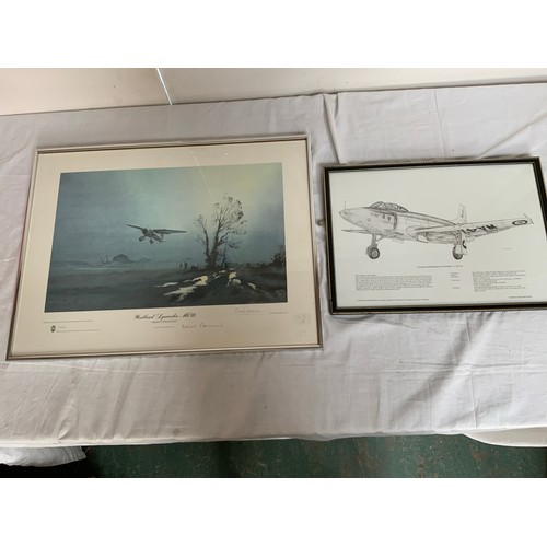 4 - FRAMED LTD. ED. PRINT WESTLAND LYSANDER MK III SIGNED BY ODETTE HALLOWES AND THE ARTIST DENIS PANNET... 