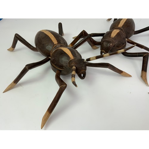 421 - 2 LARGE WOODEN ANTS