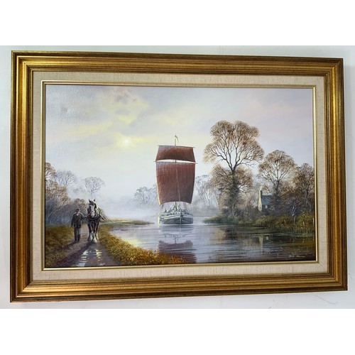 27 - 4 MODERN FRAMED OIL ON CANVAS BY BILL HAINES, FARM & COUNTRY VIEWS