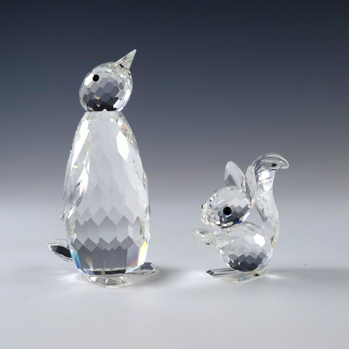 124 - MISC. SWAROVSKI CRYSTAL ANIMALS ETC. AND A LEAD CRYSTAL BIRD STUDY