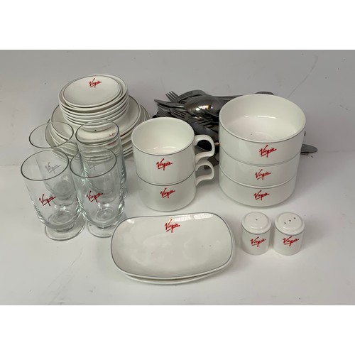 235 - VIRGIN FIRST CLASS FLATWARE AND TABLEWARE