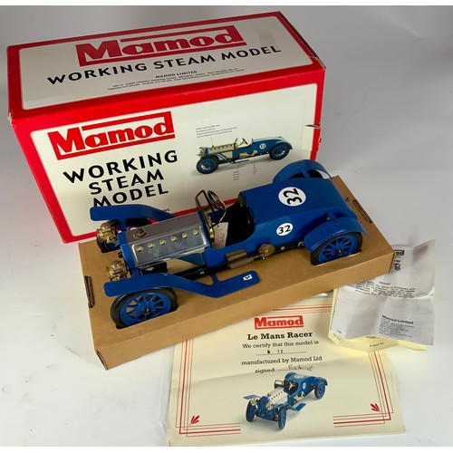 474 - MAMOD WORKING STEAM MODEL, BOXED, LE MANS RACER LM1 BOXED. A LIMITED EDITION MODEL, WITH CERTIFICATE... 