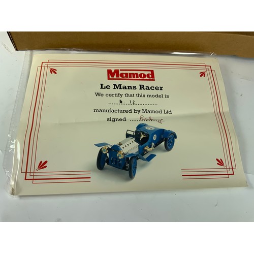 474 - MAMOD WORKING STEAM MODEL, BOXED, LE MANS RACER LM1 BOXED. A LIMITED EDITION MODEL, WITH CERTIFICATE... 