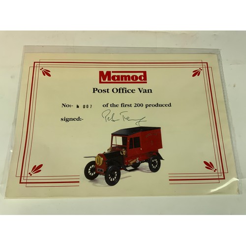 473 - MAMOD BOXED, WORKING STEAM MODEL, POST OFFICE VAN P01, UNFIRED, LIMITED EDITION CERTIFICATE 007 OF 2... 