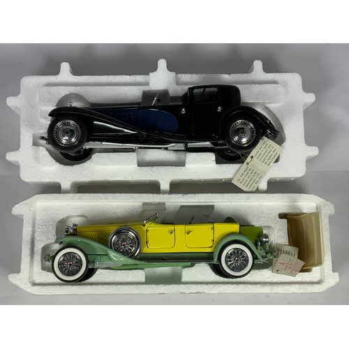 175 - FRANKLIN MINT PRECISION MODEL 1930 BUGATTI ROYALE COUPE NAPOLEON AND A 1930 DUESENBERG J DERHAM TOUR... 