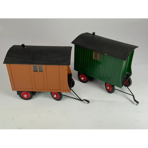 469 - 2 SCRATCH BUILT WORKMANS CARAVANS FOR TOWING BEHIND A STEAM ROAD LOCOMOTIVE.