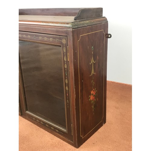 65 - MAHOGANY GLAZED WALL CABINET