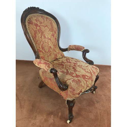 243 - SINGLE QUEEN ANN STLYE RECLINING CHAIR