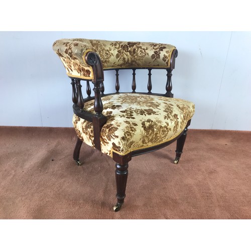 247 - MAHOGANY FRAMED LIBRARY TUB CHAIR