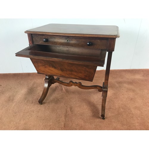 144 - SEWING TABLE WITH SLIDING UNDER STORE & DRAW